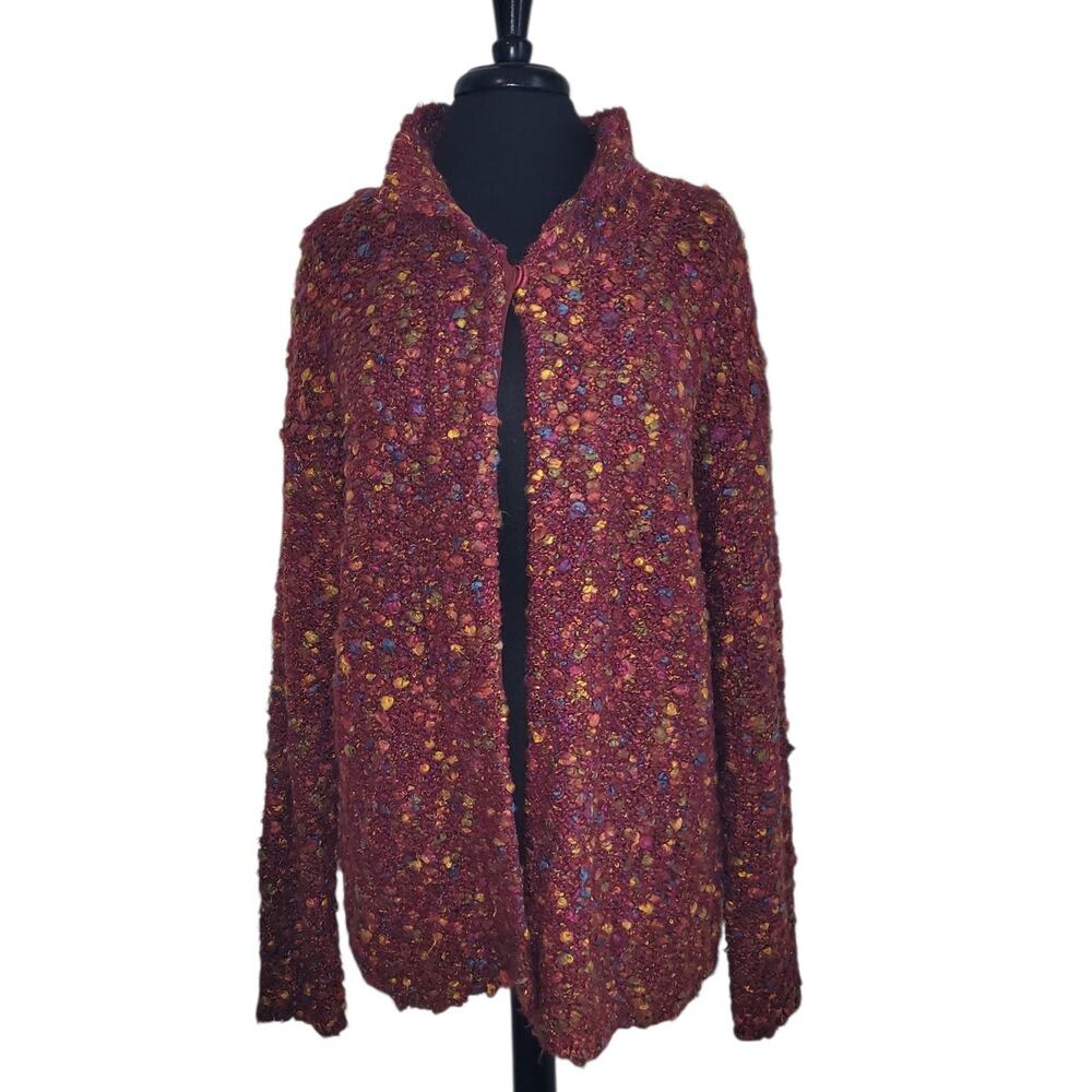 VTG North Style Oversized Speckled Knit Cardigan XL Campus School College Chic